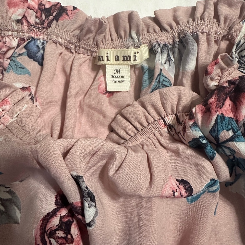 Miami Floral Blouse in Pink and Blue